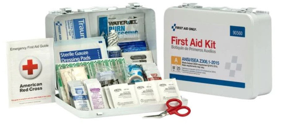 First Aid Only 25 Person Bulk Metal First Aid Kit 48 Kit Case 90560C First Aid Only 25 Person Bulk Metal First Aid Kit 48 Kit Case 90560C